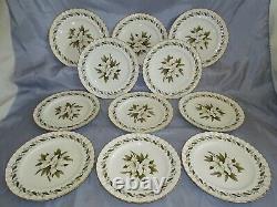 Royal Worcester England Engadine Set of 11 Luncheon Plates 9 1/4 Bone China