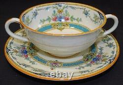 Royal Worcester England Hollywood Set of 8 Cream Soups with Saucers Bone China
