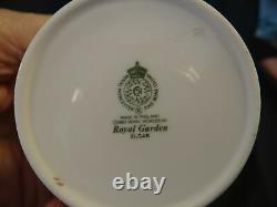 Royal Worcester England Royal Garden Set of 6 Can Shape Cups & Saucers, SUPERB