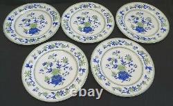 Royal Worcester England W8464 Set of 5 Dinner Plates -Blue & Green 10 1/2