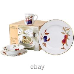 Royal Worcester Evesham Gold 16 Piece Dinnerware Set, Service for 4, Porcelain
