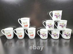 Royal Worcester Evesham Gold 6 Peach Black Currant 4 Apple Cherry Mug Set Lot