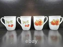 Royal Worcester Evesham Gold 6 Peach Black Currant 4 Apple Cherry Mug Set Lot