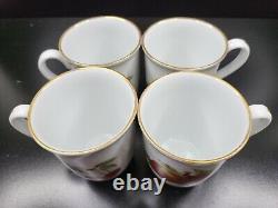 Royal Worcester Evesham Gold 6 Peach Black Currant 4 Apple Cherry Mug Set Lot