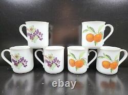 Royal Worcester Evesham Gold 6 Peach Black Currant 4 Apple Cherry Mug Set Lot