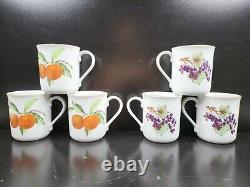 Royal Worcester Evesham Gold 6 Peach Black Currant 4 Apple Cherry Mug Set Lot