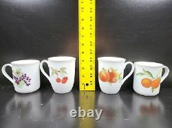 Royal Worcester Evesham Gold 6 Peach Black Currant 4 Apple Cherry Mug Set Lot