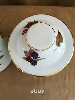 Royal Worcester Evesham Gold Canister set 3 china porcelain vintage fruit dishes
