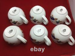 Royal Worcester Evesham Gold Coffee Cups Set of 6