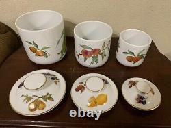 Royal Worcester Evesham Gold Porcelain Covered Canister Set 9 7.5 6' Set Of 3