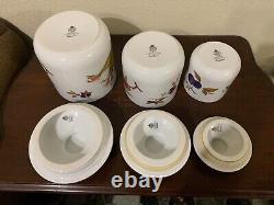 Royal Worcester Evesham Gold Porcelain Covered Canister Set 9 7.5 6' Set Of 3