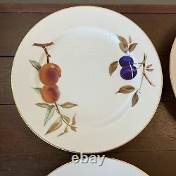 Royal Worcester Evesham Gold Rim Dinner Plates Set of 4