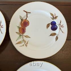 Royal Worcester Evesham Gold Rim Dinner Plates Set of 4