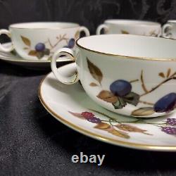 Royal Worcester Evesham Gold Set of 8 Cream Soup Bowls and Saucers