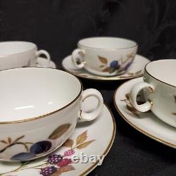 Royal Worcester Evesham Gold Set of 8 Cream Soup Bowls and Saucers