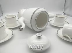 Royal Worcester Fine Bone China Coffee Pot Set For 4 Persons, Silver Jubilee