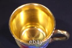 Royal Worcester Fruit Painted Gold Cup and Saucer Gillia Moody Vintage H 2.3