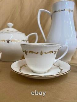 Royal Worcester Gold Chantilly 12 Place Setting. 76 Piece Stunning Set