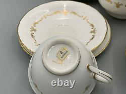 Royal Worcester Gold Chantilly 22 piece Tea Set with Teapot. White & Gold Pattern
