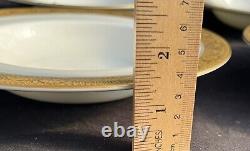 Royal Worcester Gold Encrusted C-1393 8 Rimmed Soup Bowls Set Of 6 EUC