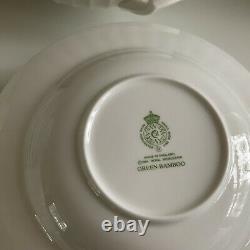 Royal Worcester Green Bamboo Dinner & Breakfast Set 6 Place Sitting. 43 Pieces