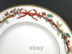 Royal Worcester HOLLY RIBBONS 5 pc SETTING Dinner Salad B&B Plates Cup & Saucer
