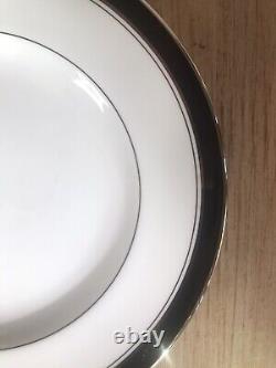 Royal Worcester HOWARD BLACK PLATINUM Set of 12 Salad Plates 8 ENGLAND