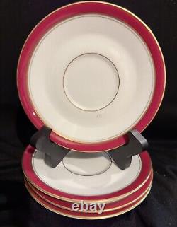 Royal Worcester HOWARD RUBY RED SET. 22K Gold Trim (4) 5pc place setting + 2