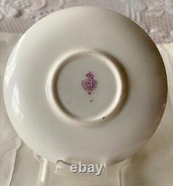 Royal Worcester Hand Painted Cup & Saucer Roses Signed Twin 1919