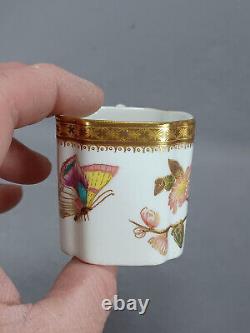 Royal Worcester Hand Painted Floral Butterfly Gold Demitasse Cup & Saucer C