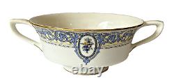 Royal Worcester Hand Painted Portia Double Handle Soup Bowls Set Of 9 England