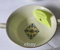 Royal Worcester Hand Painted Portia Double Handle Soup Bowls Set Of 9 England