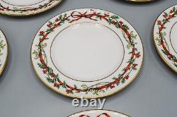 Royal Worcester Holly Ribbons Bread Plates Set of 8 -6 1/8 FREE USA SHIPPING