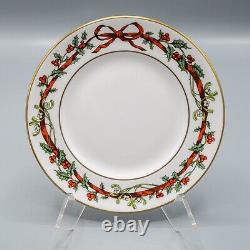 Royal Worcester Holly Ribbons Bread Plates Set of 8 -6 1/8 FREE USA SHIPPING
