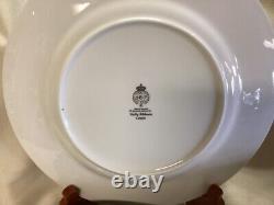 Royal Worcester Holly Ribbons Green 10 1/2 Dinner Plates Set of 8 EUC
