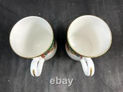 Royal Worcester Holly Ribbons Green Set of 2 Mugs