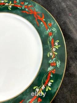 Royal Worcester Holly Ribbons Green Set of 3 Dinner Plates