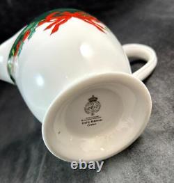 Royal Worcester Holly Ribbons Green Set of Creamer and Lidded Sugar Bowl