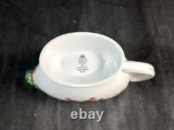 Royal Worcester Holly Ribbons Green Set of Gravy Boat with Underplate