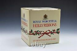 Royal Worcester Holly Ribbons Highball Glass- Set of 4 NEW NIB