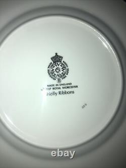 Royal Worcester Holly Ribbons Salad Plate Set of 4 Made in England Insured