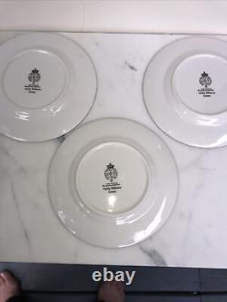 Royal Worcester Holly ribbons green bread plate set Of Four