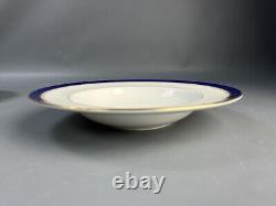 Royal Worcester Howard Rimmed Soup Bowls Cobalt Blue Gold 9.25 England LOT OF 6