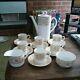 Royal Worcester Hyde Park pattern Coffee Set. Pot, cups, saucers, Milk, sugar