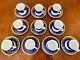 Royal Worcester Imperial Demi-tasse Coffee Cups Saucers Set 10