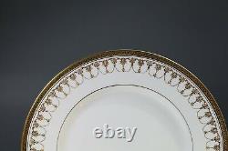Royal Worcester Imperial Gold White Dinner Plates Set of 6 Gold encrusted
