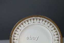 Royal Worcester Imperial Gold White Salad Bread Plates set of 6 Gold Encrust
