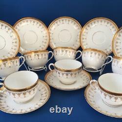 Royal Worcester Imperial White Set of 8 Tea Cups and Saucers