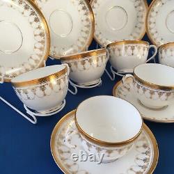 Royal Worcester Imperial White Set of 8 Tea Cups and Saucers