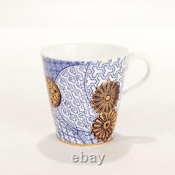 Royal Worcester Japanese Aesthetic Blue & White Porcelain Demitasse Cup & Saucer